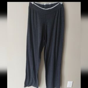 Kasper Knits Lounge Cotton Knit Pants Dark Gray Medium M